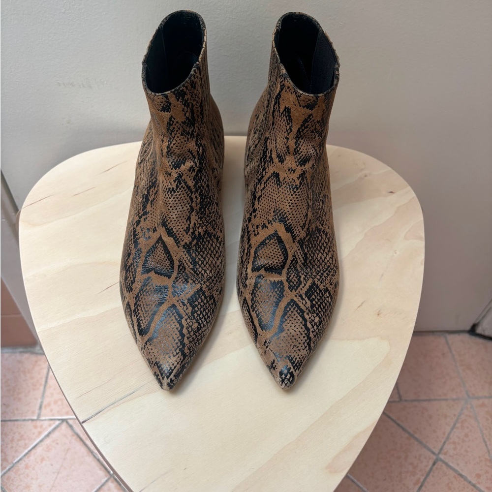 Celine Suede Ankle Boots snake print  5.5 size